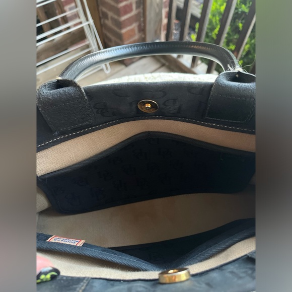 Vintage 1990’s Dooney and Bourke Signature Monogram Canvas & Leather Satchel - Picture 12 of 15